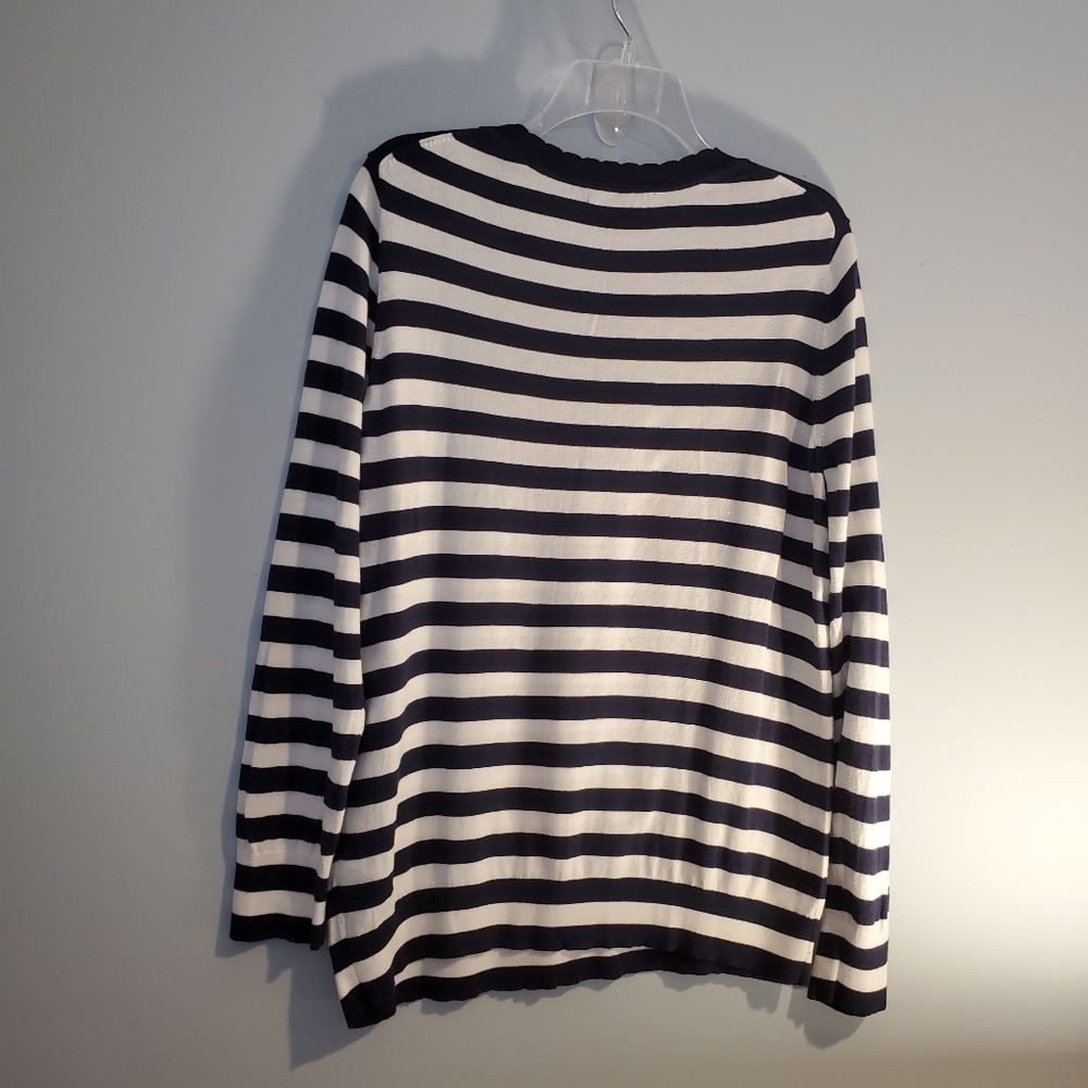 BANANA REPUBLIC Navy & White Striped Sweater - Picture 3 of 5